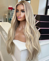 SULMY Blonde Highlights Lace Front Wigs for White Women 100% Human Hair